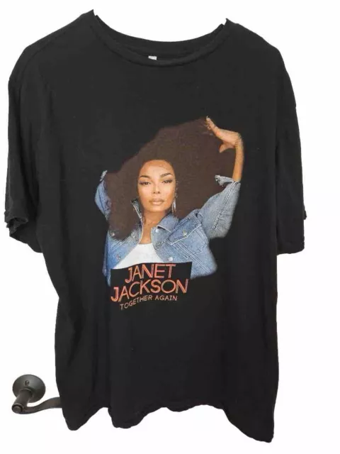 Janet Jackson Together Again Tour 2023 T-Shirt Black Color Adult XL Size Tee