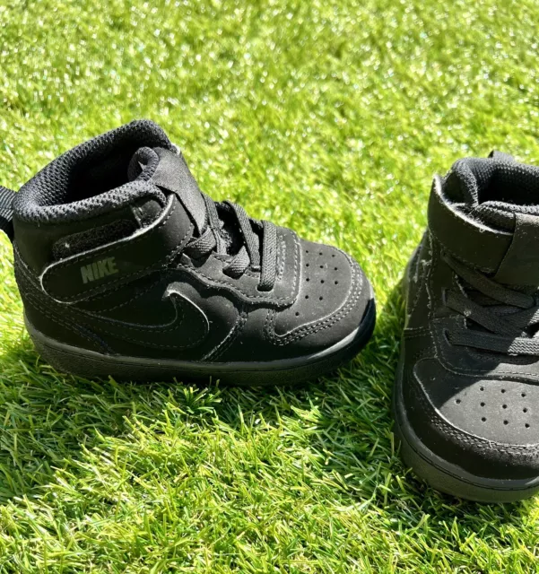 Nike Court Borough Mid sneakers toddler size 6C black on black 870027-001