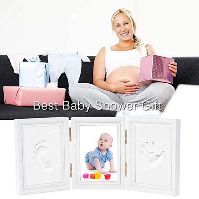Newborn Baby Tri-fold Gift Photo Frame Handprint Desk Decoration Footprint Safe