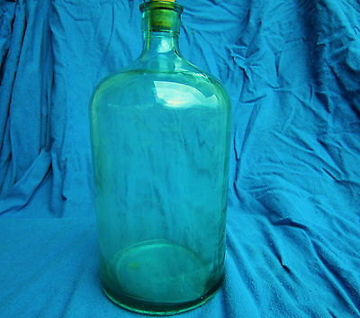 alte antike Apothekerflasche, seltene Waldglas Bonbonne,  Grünglas, ca. 19 JH 3