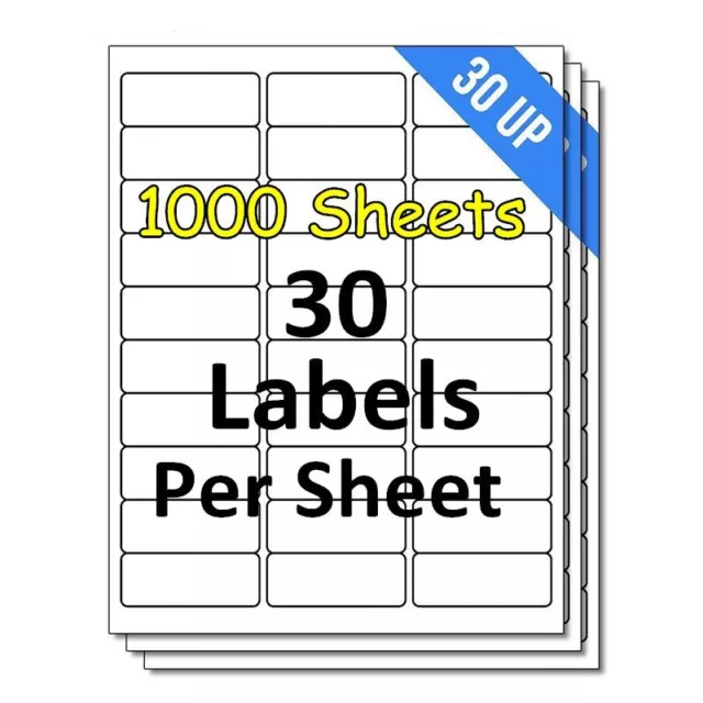 1000 Sheets 30000 FBA Address Laser Ink Jet Shipping Labels 1 x 2 5/8 5 30 UP