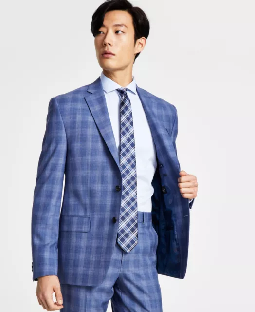 LAUREN RALPH LAUREN Classic Fit Blue Plaid Suit Jacket 44S $78.40 ...