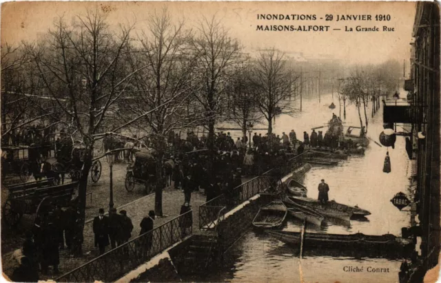 CPA Floodations - January 29, 1910 MAISONS-ALFORT - La Grande Rue (390204)