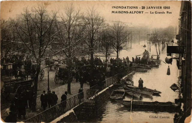 CPA Inondations - 29 Janvier 1910 MAISONS-ALFORT - La Grande Rue (390204)