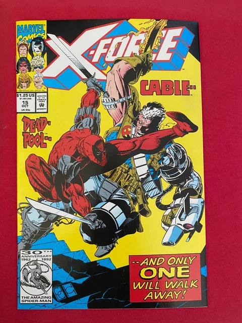Marvel Comics X-Force no. 15 1992 Classic Battle Cable VS Deadpool