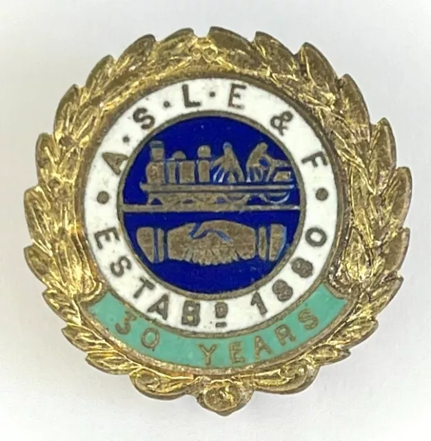 ASLEF Train Drivers Engineers Trade Union Member 30 Years Enamel Lapel Badge (V1