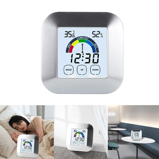 Thermohygrometer TS-S63 Temperature Clock Humidity Meter Hygrometer Indoor New