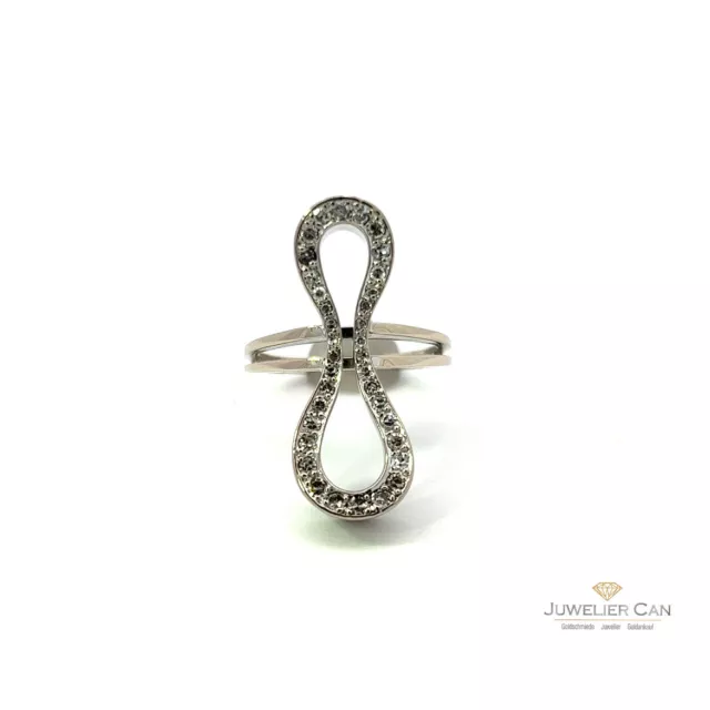 18 Carat Or Infinity Bague Avec 0.75 Carats Diamants - Taille 54 Ue