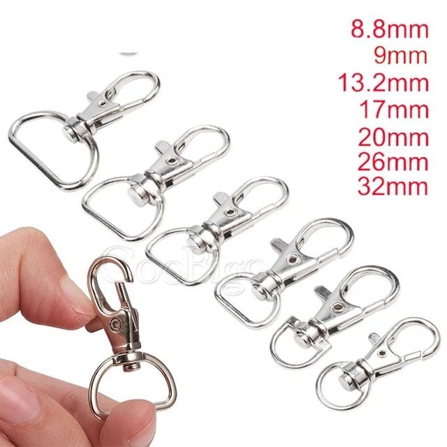 Metal Swivel Lobster Clasp Snap Hook Clip Carabiner Buckle For Keyfob Keychain