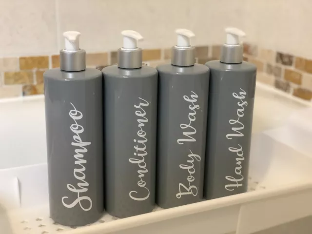 Grau 500ml Personalisierte Badpumpe Flaschen / Maßgeschneiderte Badspender 3