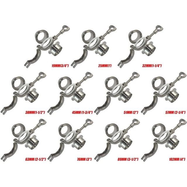 Parts Pipe Fittings 1 Set 19mm-102mm Ferrule OD 3/4-4 In Sanitary Weld