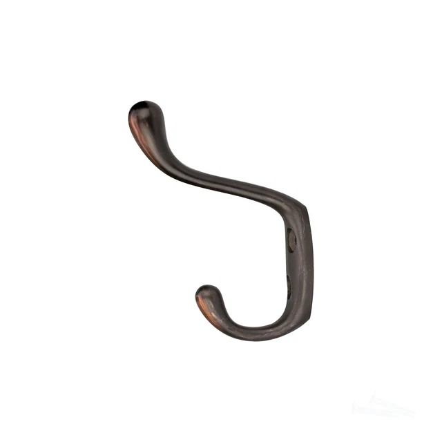 Rok Heavy Duty Oil-Rubbed Bronze Home Wall Closet Towel Coat Double Hook Hanger