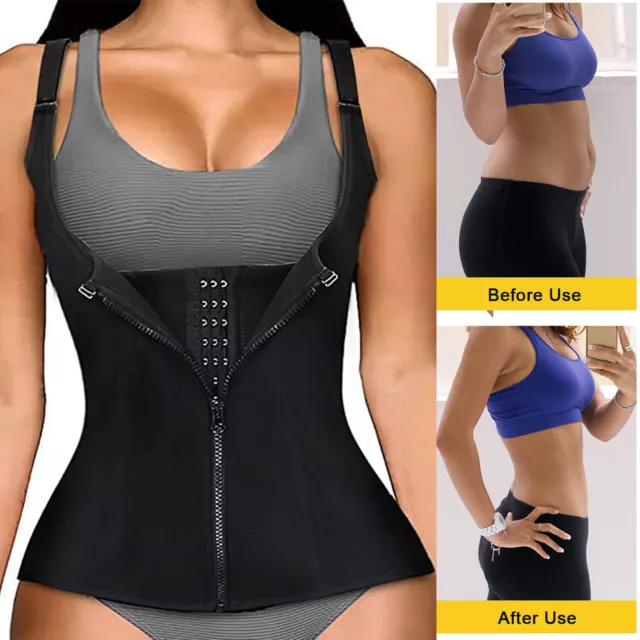 Women Waist Trainer Corset Zip Vest Body Shaper Cincher Slimming Sports Girdle