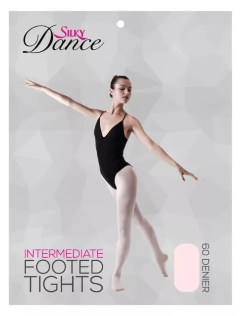 Silky Intermediate Footed Ballet Tights - 60 Denier (L - Theatrical Pink)