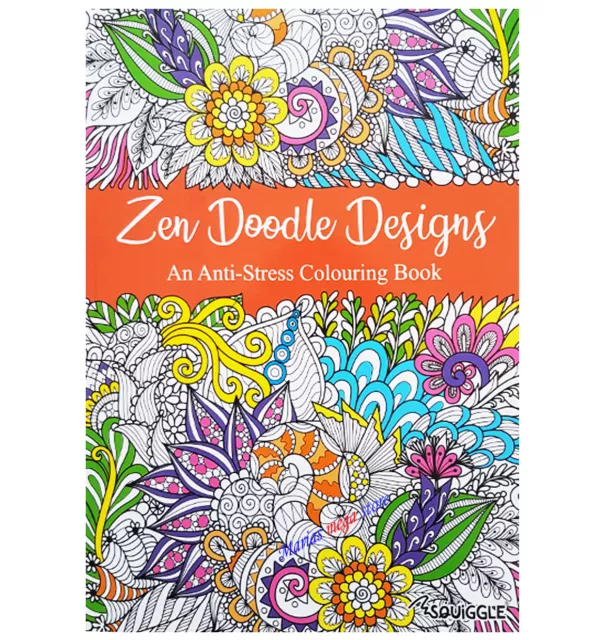 A4 NEW Zen Doodle Designs Adult Teens - An Anti-Stress Colouring Book All Ages