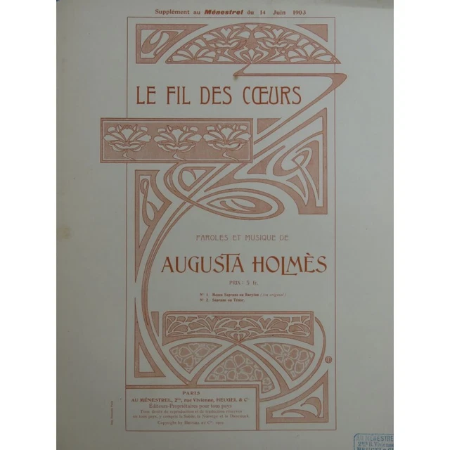 HOLMÈS Augusta Le Fil des Coeurs Chant Piano 1903