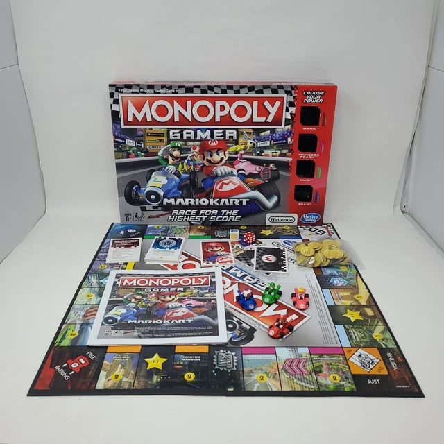 MONOPOLY GAMER EDITION Super Mario Kart Board Game 2018 Excellent 17.