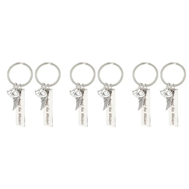 6 Pcs Acciaio Inossidabile Portachiavi Ricordo Animale Domestico