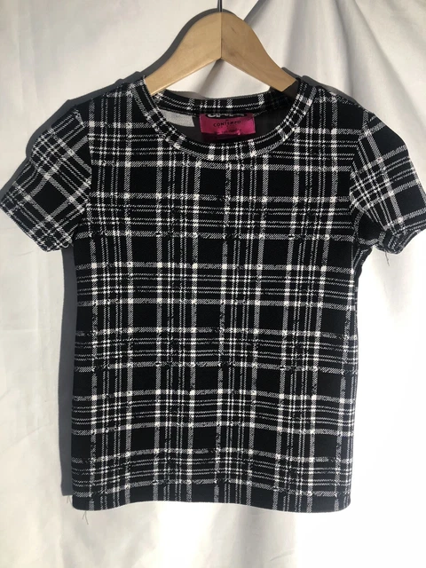 Contempo Casuals 90s Clueless Cher Dionne y2k Vintage Black White Shirt Sz Small
