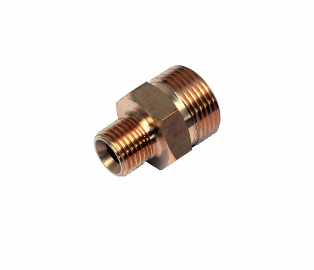 M22 Male To 1/4" Male Coupling Connector Brass Pressure Washer Hose Adapter