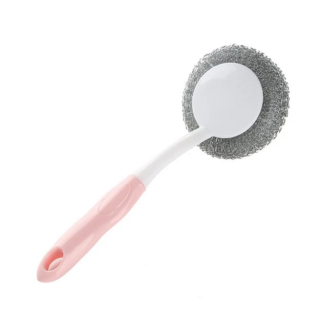Pulitore pentole manico pentola lavapiatti palla di lavaggio acciaio