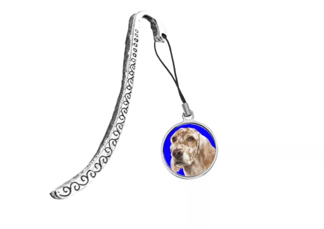 English Setter Dog codez2 DOME on a Pattern Bookmark with Cord Book