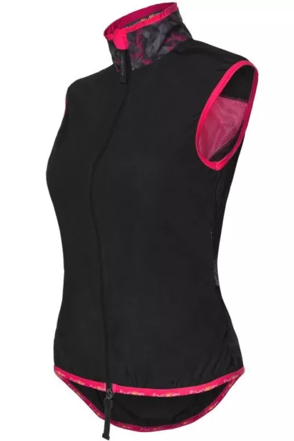 Funkier Cobina Ladies Windbreaker Gilet in Black/Pink Size Medium