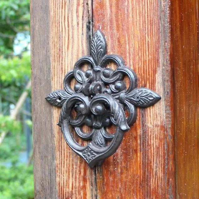 Antique Cast Iron Large Cross Heart Door Knocker Vintage Rustic Heavy Duty Decor