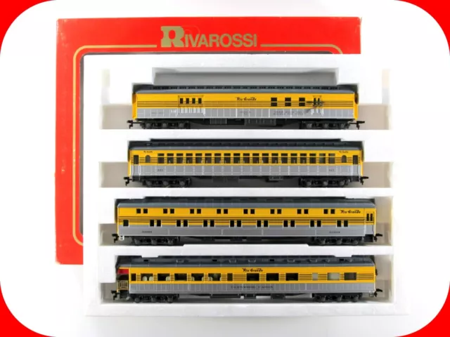 HO Scale DENVER RIO GRANDE 1920s Heavyweight Passenger 4-Car Set -Rivarossi 6921