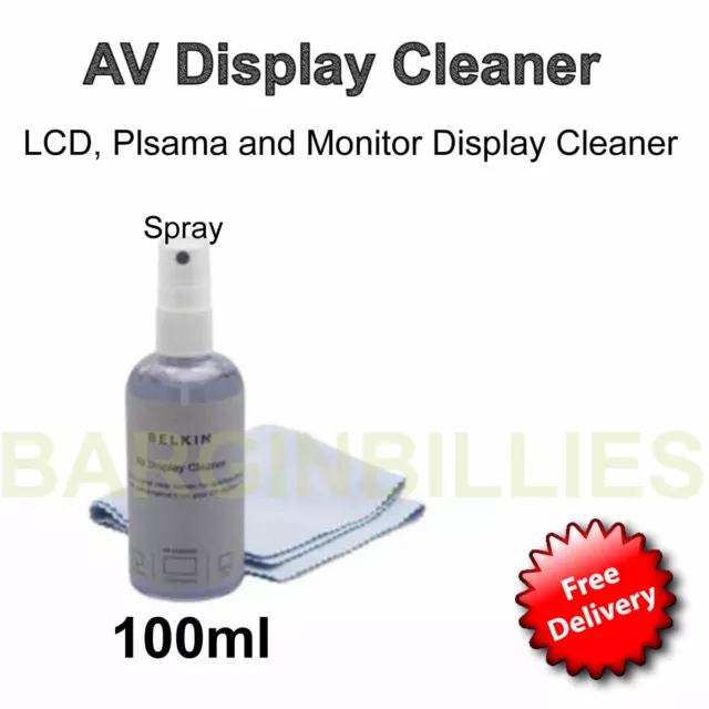 New AV Belkin Plasma Lcd Monitor TV  Display Cleaner 100 ml Spray Cleaning Fluid