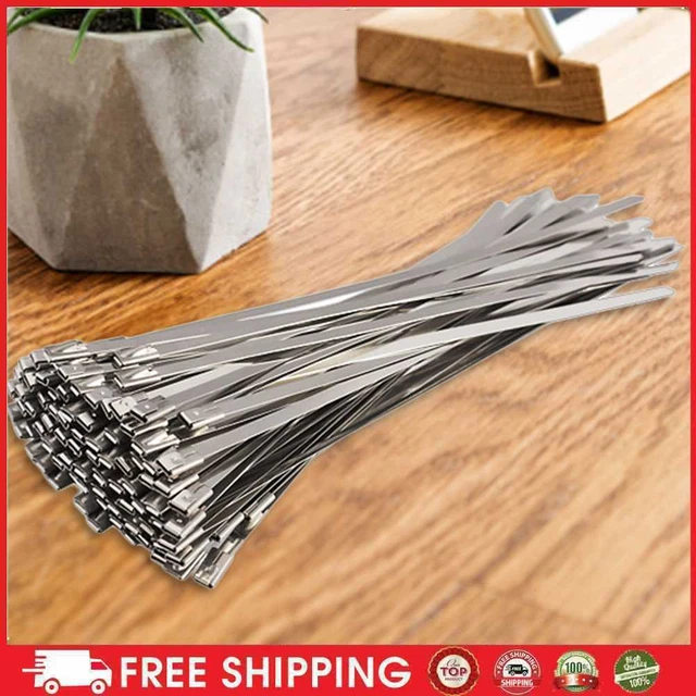 New 100PCS 4.6x200mm Acero Inoxidable Escape Embalaje Recubierto Cable de Bloqueo Cremallera Kra