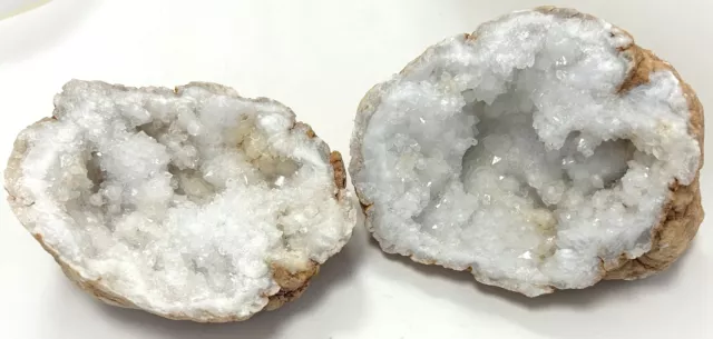 FM0349 Fipro Minerals Geode Quarz Kristall Druse Marokko Glücksgeode Paar 1400g