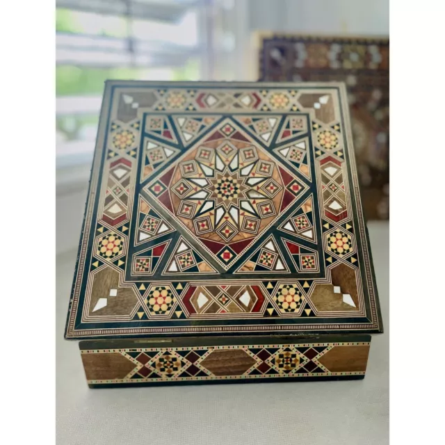 Geschenkbox: Holz Mosaik Schatulle -Box - Kästchen -Damaskunst - Schmuckkasten 3
