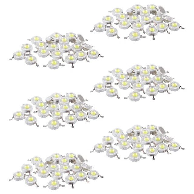 120 PZ Faretto a Grano LED Bianco ad Alte Prestazioni 2 Pin 3W 170-190 6000K I5V7