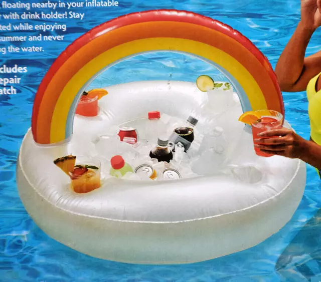 NEW Bluescape Floating Cooler & Drink Holder Pool Inflatable, Holds 4 Drinks