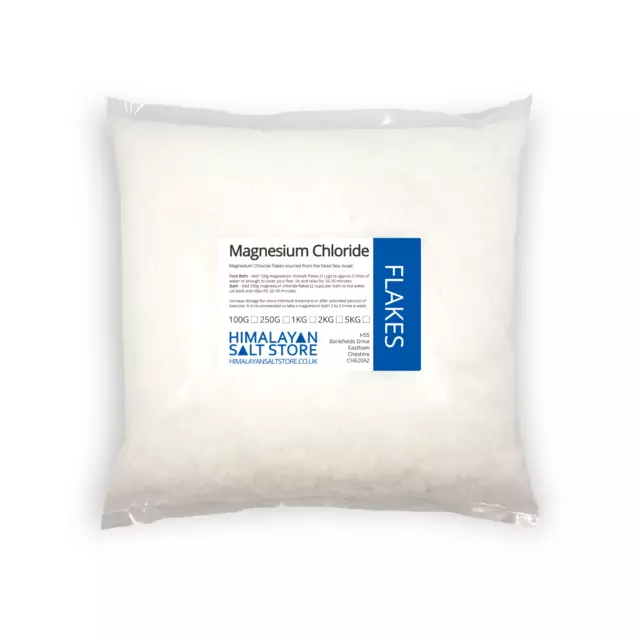 MAGNESIUM FLAKES | 100,250,1,2,5,10,25KG | Pure Bath Salt Dead Sea Chloride