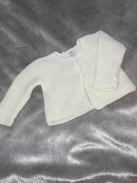 Mamas And Papas Baby Girls Cream Knitted Cardigan 3-6months