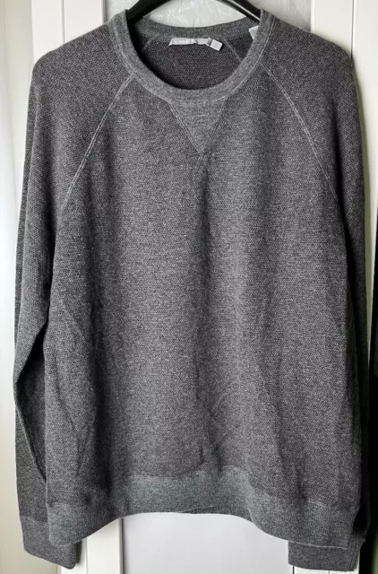 VINCE Men’s Size L Gray Birdseye Sweater Crew Neck 70% Wool 30% Cashmere Blend