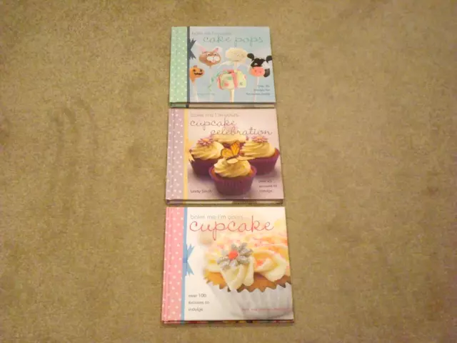 x3 Bake Me I'm Yours Cake Cookbooks - Cupcake, Cake Pops and Cupcake Celebration