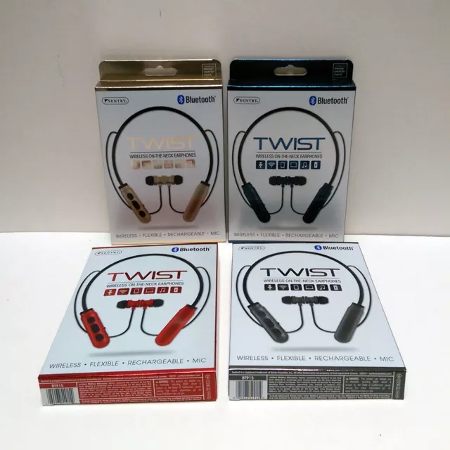 SENTRY BT900 BLUETOOTH On The Neck Headphones w Play Controls Mic