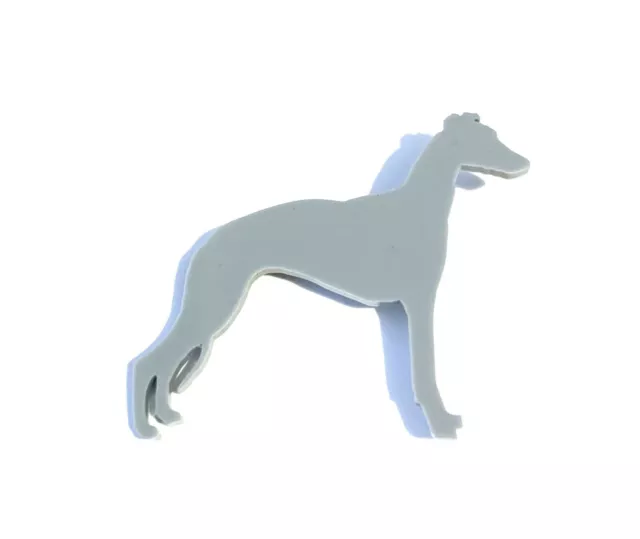 Whippet Dog Brooch Badge Pin Scarf Fastener Gift in Grey