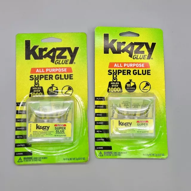 NEW 2x Lot Pack The original Super Glue SuperGlue Single Use Mini .5gram 8x  Tube
