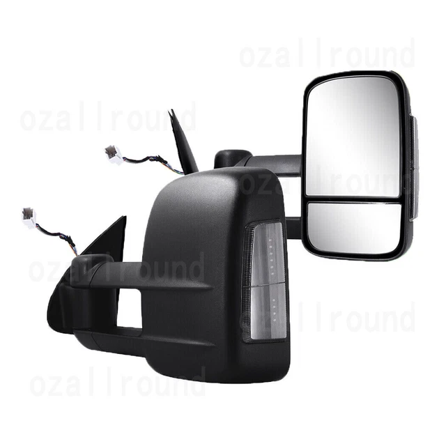 TOWING MIRRORS FOR 2005-2015 Toyota Hilux Power Glass Smoked Signals