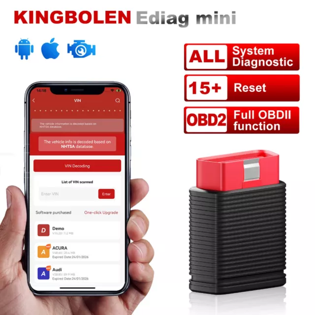 Ediag Mini Bluetooth OBD2 Scanner Code Reader Full System Car Diagnostic Tool