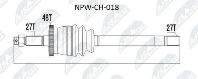 NTY Arbre de transmission Cardan NPW-CH-018 Avant gauche pour JEEP CHEROKEE (XJ)