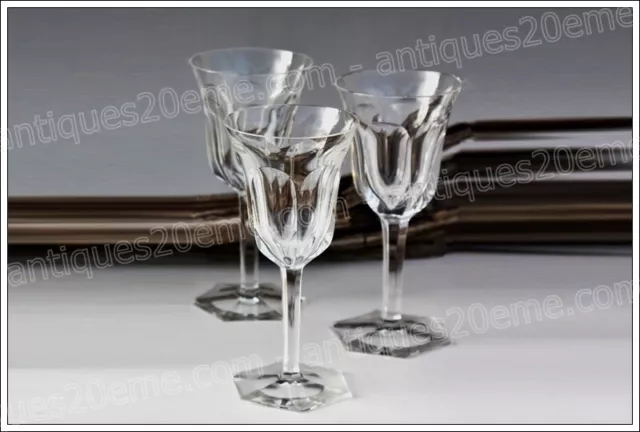 Set 3 verres à vin n°4 en cristal de Baccarat Malmaison - Bordeaux wine glasses