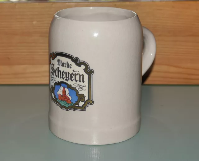 Scheyern Henkelkrug Bierkrug Sammlerkrug Steingut Steinzeugkrug  0,5 Ltr