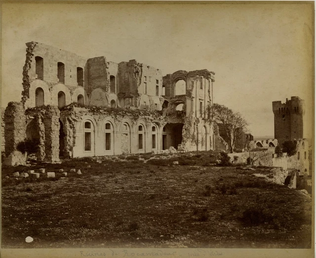 France, Rocamadour Ruins Vintage Albumen Print, France Albumin Print