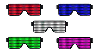 Occhiali da Parte Luminosa Occhiali acrilici PC Materiale PC Lampada Fissa o Lampeggiante Glasses LED per Raves Night Clubs Festival Musicali 