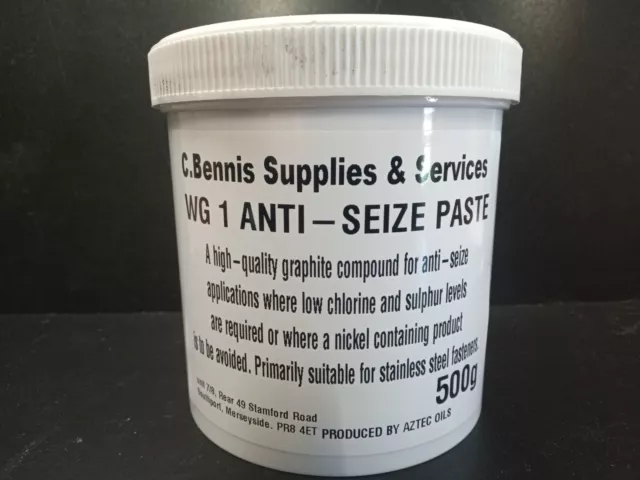 High graphite compound  anti-seize  paste Prevents seizure & galling 500g tub